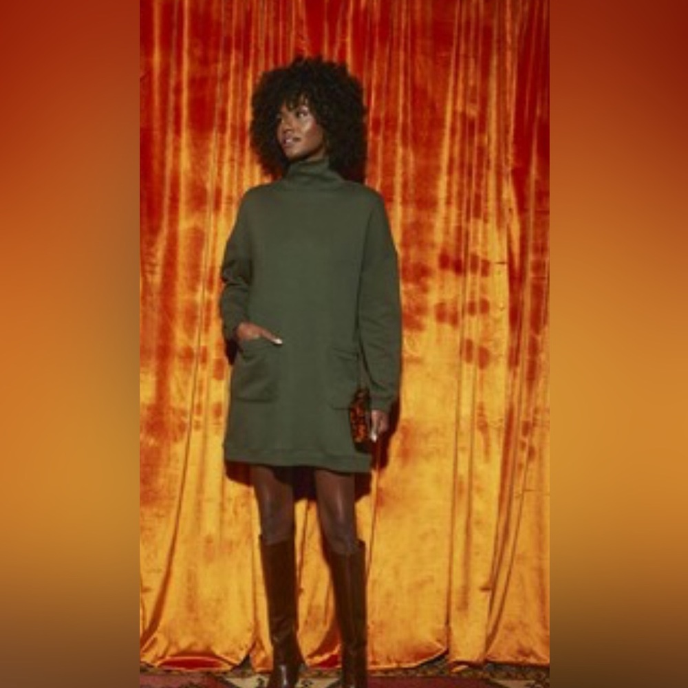 Pomander Place cozy green sweatshirt dress
